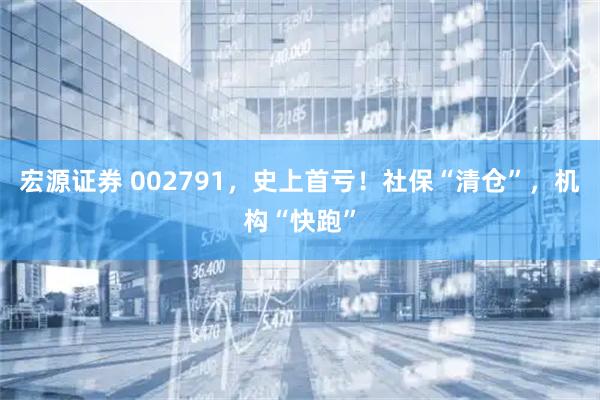 宏源证券 002791，史上首亏！社保“清仓”，机构“快跑”