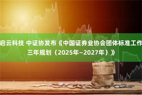 启云科技 中证协发布《中国证券业协会团体标准工作三年规划（2025年—2027年）》