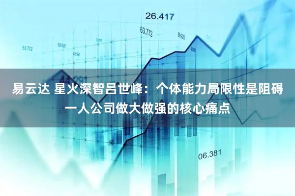 易云达 星火深智吕世峰:个体能力局限性是阻碍一人公司做大做强的核心痛点